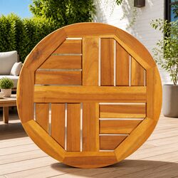 Round Solid Wood Table Top Ø40x2 cm Acacia Replacement Dining Furniture Top