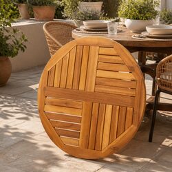 Round Solid Wood Table Top Ø70x2 cm Acacia Replacement Dining Garden Furniture