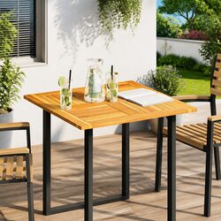 Square Wooden Table Top 80x80cm Brown Solid Acacia Replacement Dining Garden