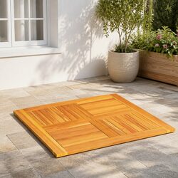 Square Wooden Table Top 80x80cm Brown Solid Acacia Replacement Dining Garden