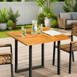 Square Wooden Table Top 90x90x2.2 cm Brown Acacia Solid Wood Replacement