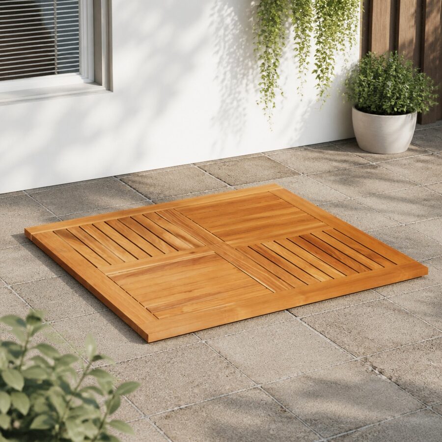 Square Wooden Table Top 90x90x2.2 cm Brown Acacia Solid Wood Replacement