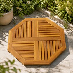 Octagonal Wooden Table Top 90x90x2.2 cm Solid Acacia Wood Brown Garden Furniture