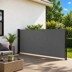 Retractable Side Awning Outdoor Garden Screen 100x300cm Anthracite Privacy Shade