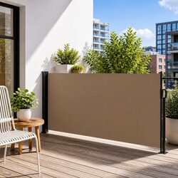 Retractable Side Awning 140x300cm Taupe Garden Patio Balcony Privacy Screen