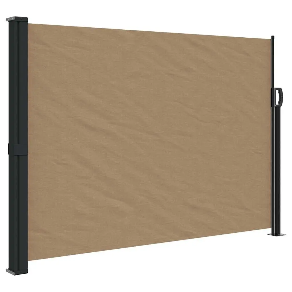 Retractable Side Awning Privacy Screen 140x300cm Taupe Polyester for Garden Patio Balcony