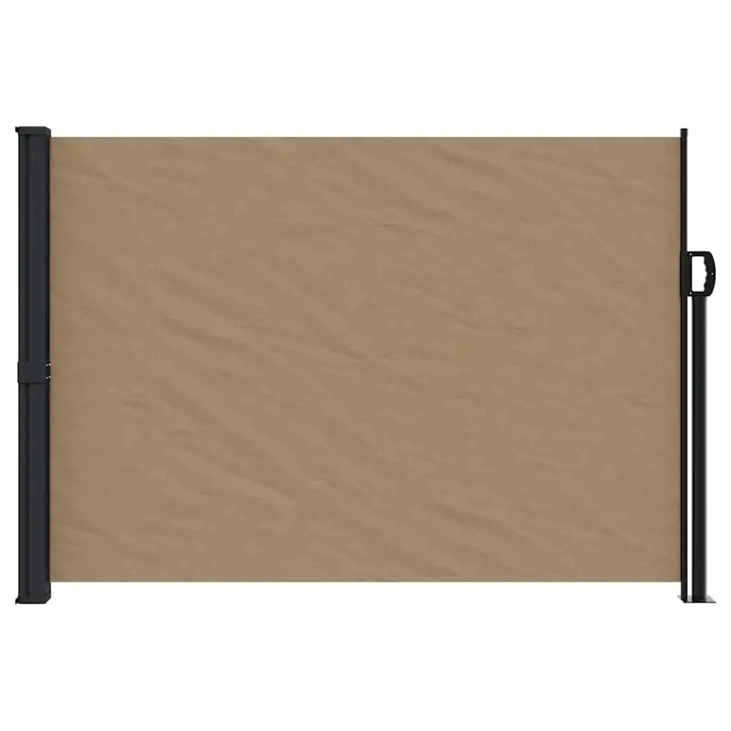 Retractable Side Awning Privacy Screen 140x300cm Taupe Polyester for Garden Patio Balcony