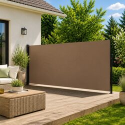 Retractable Side Awning Taupe 180x300cm Garden Privacy Screen Balcony Terrace