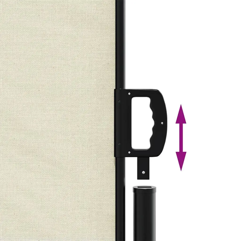 Retractable Side Awning Cream 220x300cm Privacy Screen for Garden Patio Balcony