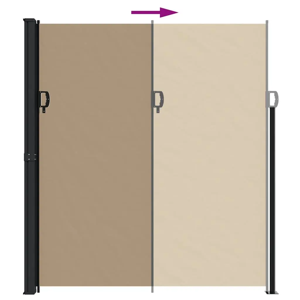 Retractable Side Awning Taupe 220x300cm Garden Privacy Screen