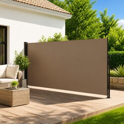 Retractable Side Awning Taupe 160x500cm Balcony Terrace Patio Privacy Screen