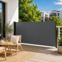 Retractable Side Awning Anthracite 160x500cm Garden Screen Patio Balcony Privacy
