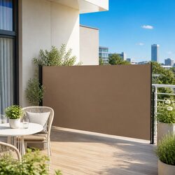 Retractable Side Awning 180x500 cm Taupe Outdoor Privacy Screen Patio Balcony