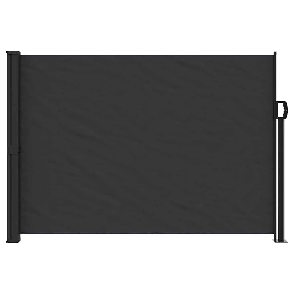 Retractable Side Awning Black 140x600 cm Outdoor Privacy Screen