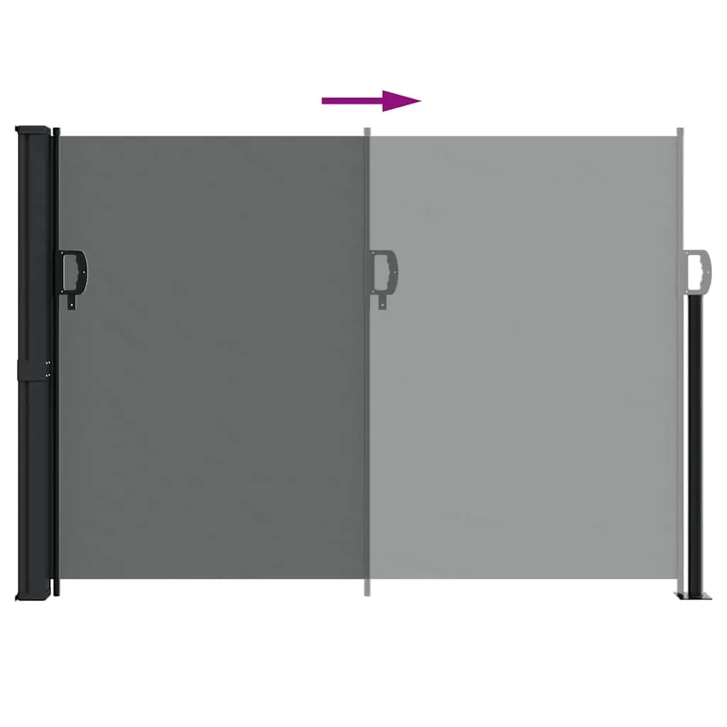 Retractable Side Awning Water and UV Resistant 140x600cm Anthracite Garden Privacy Screen Outdoor Patio