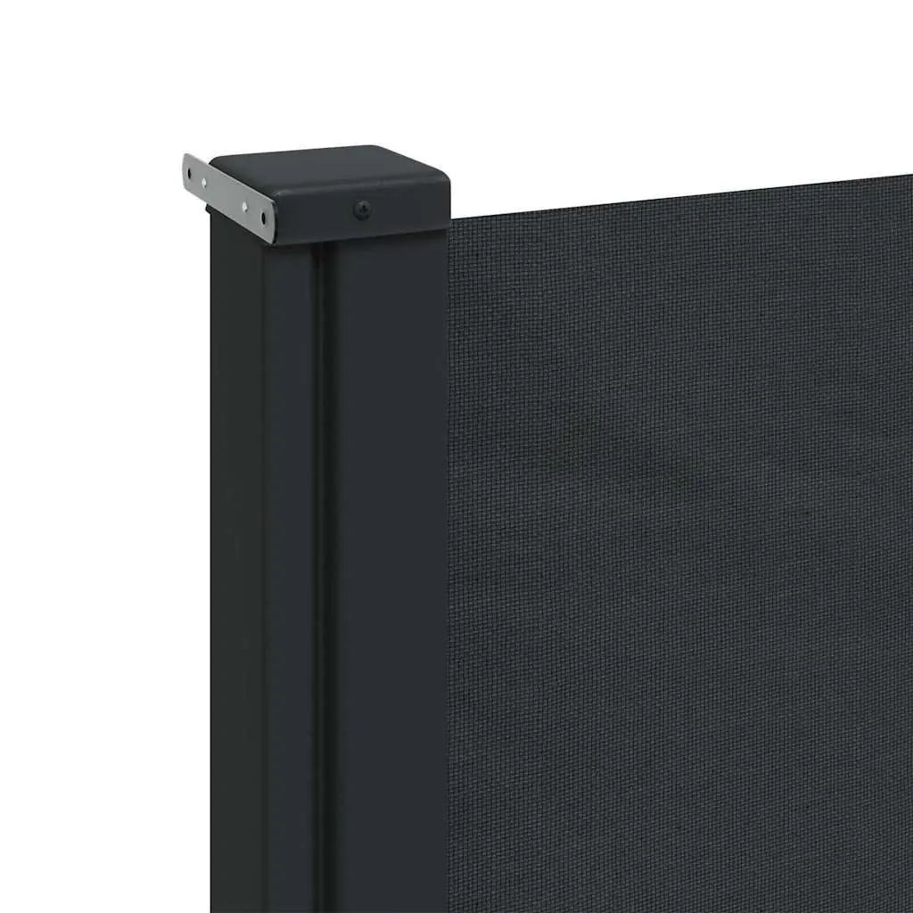 Retractable Side Awning Water and UV Resistant 160x600 cm Black Outdoor Privacy Screen