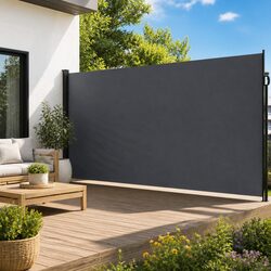 Retractable Side Awning 200x600cm Anthracite Garden Privacy Screen Outdoor Patio