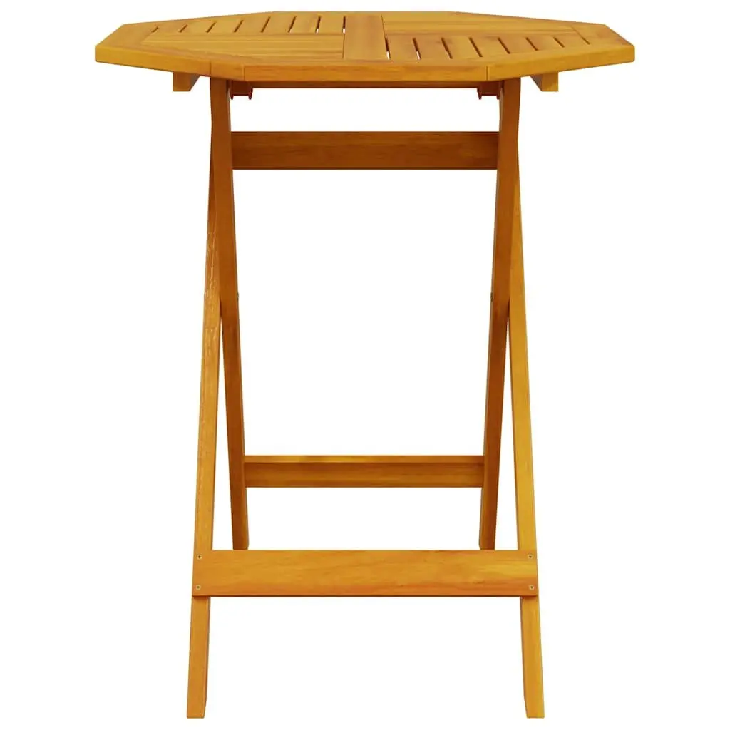 Folding Garden Table Round 70cm Outdoor Patio Dining Furniture Brown Wood