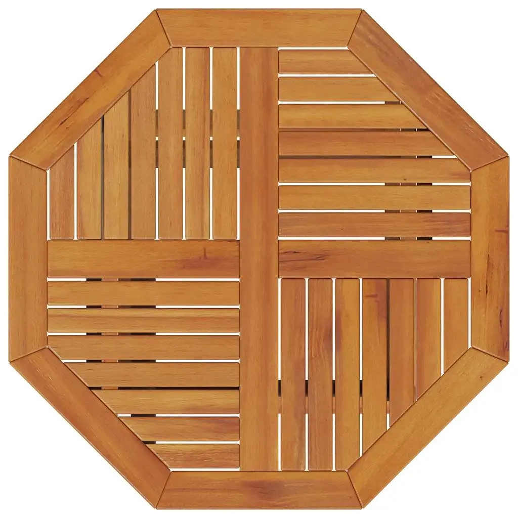 Folding Garden Table Round 70cm Outdoor Patio Dining Furniture Brown Wood