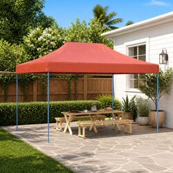 Foldable Pop-Up Party Tent Outdoor Terracotta Garden Gazebo Event Canopy