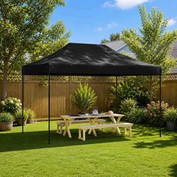 Foldable Pop-Up Party Tent Outdoor Gazebo Canopy Wedding Festival Event Black