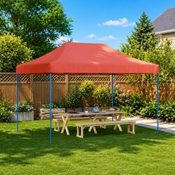 Foldable Pop-Up Party Tent Orange Outdoor Gazebo Event Wedding 410x279x315cm
