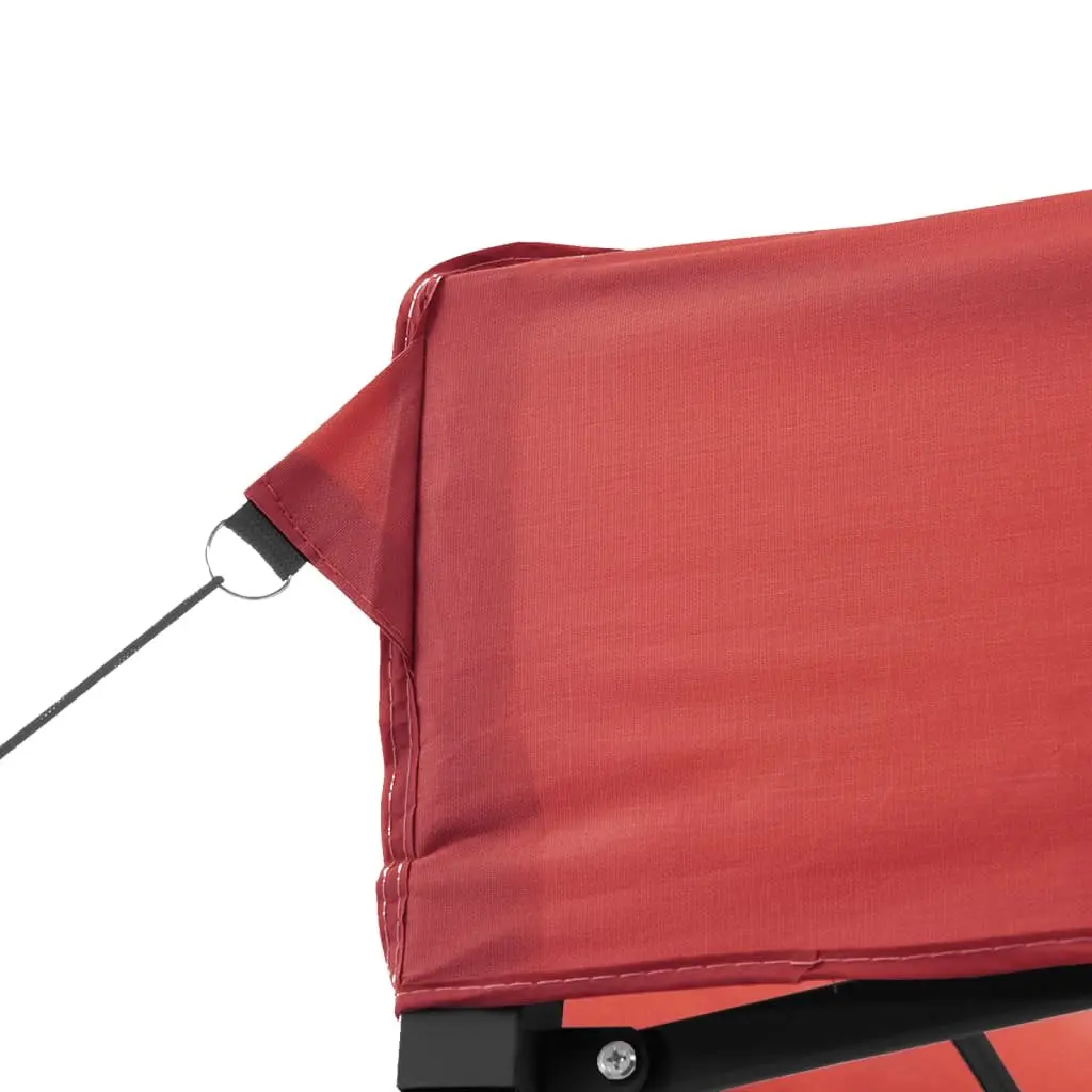 Foldable Pop-Up Party Tent with 3 Sidewalls Outdoor Gazebo Canopy Red