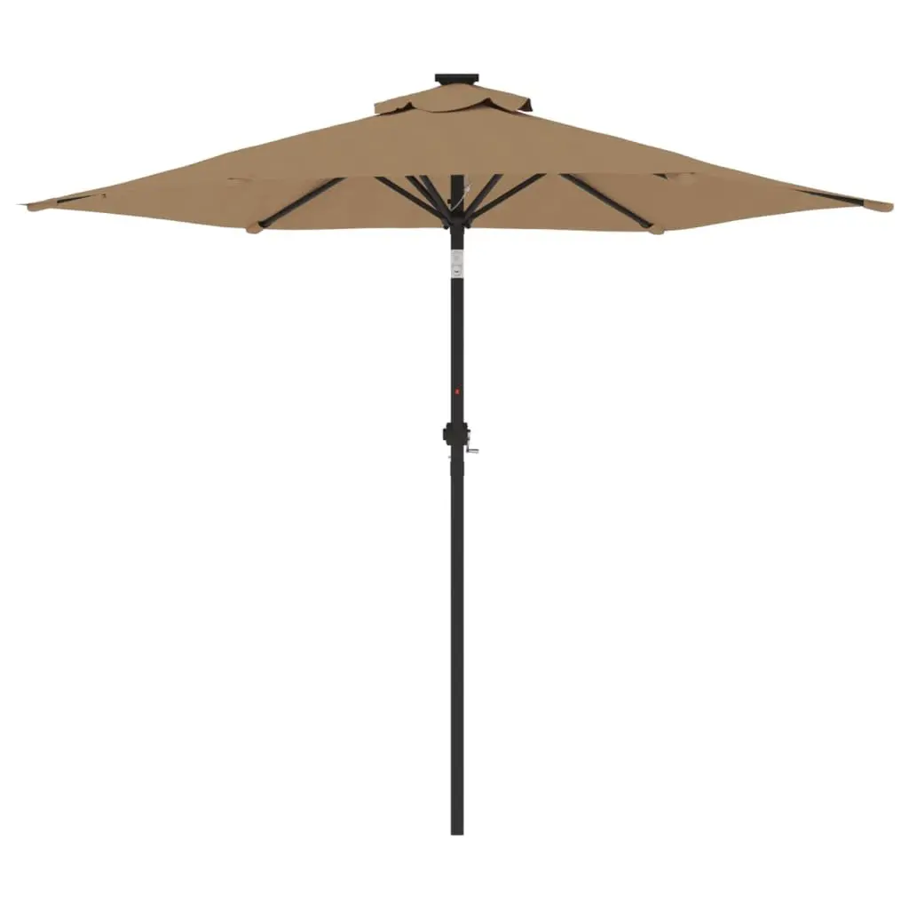 Garden Parasol Outdoor Umbrella Crank Tilt 225x225x212cm Taupe Polyester