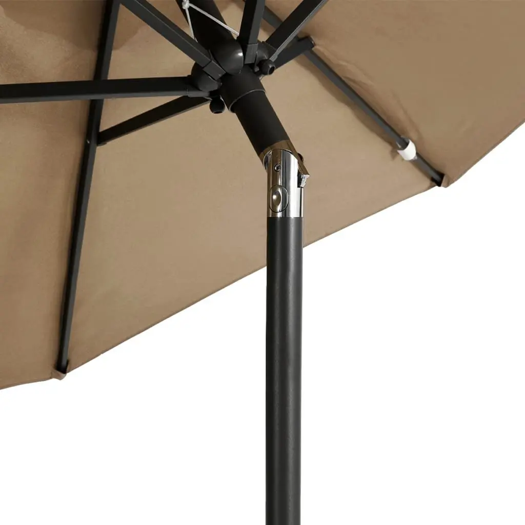 Garden Parasol Outdoor Umbrella Crank Tilt 225x225x212cm Taupe Polyester