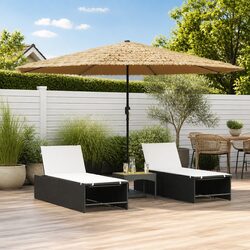 Garden Parasol Outdoor Umbrella Sun Shade Crank Mechanism Brown 388x388x248cm