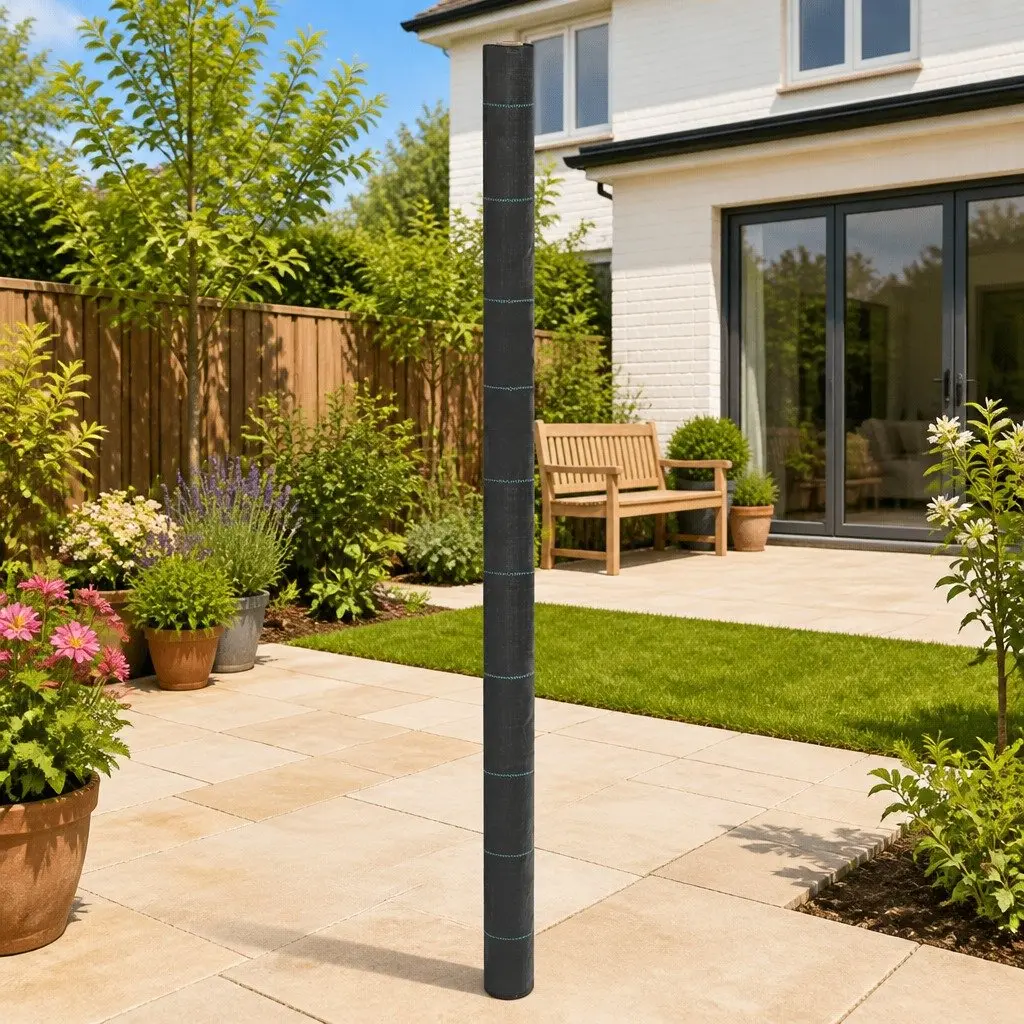 Weed Control Membrane Durable UV Stabilised Polypropylene 2x25m Black Garden Landscape Fabric