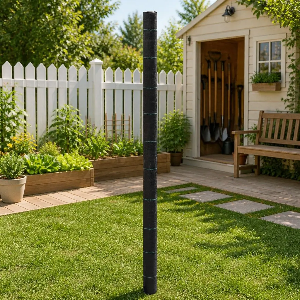 Weed Control Membrane UV-Stabilised Polypropylene 2x150m Black Landscape Fabric