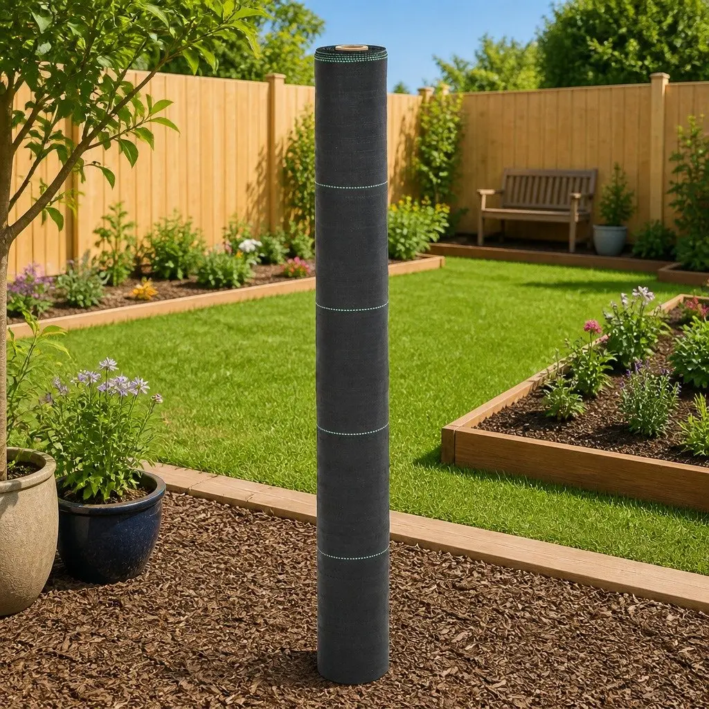 Weed Control Membrane UV-stabilised Polypropylene 1x150m Black Landscape Fabric