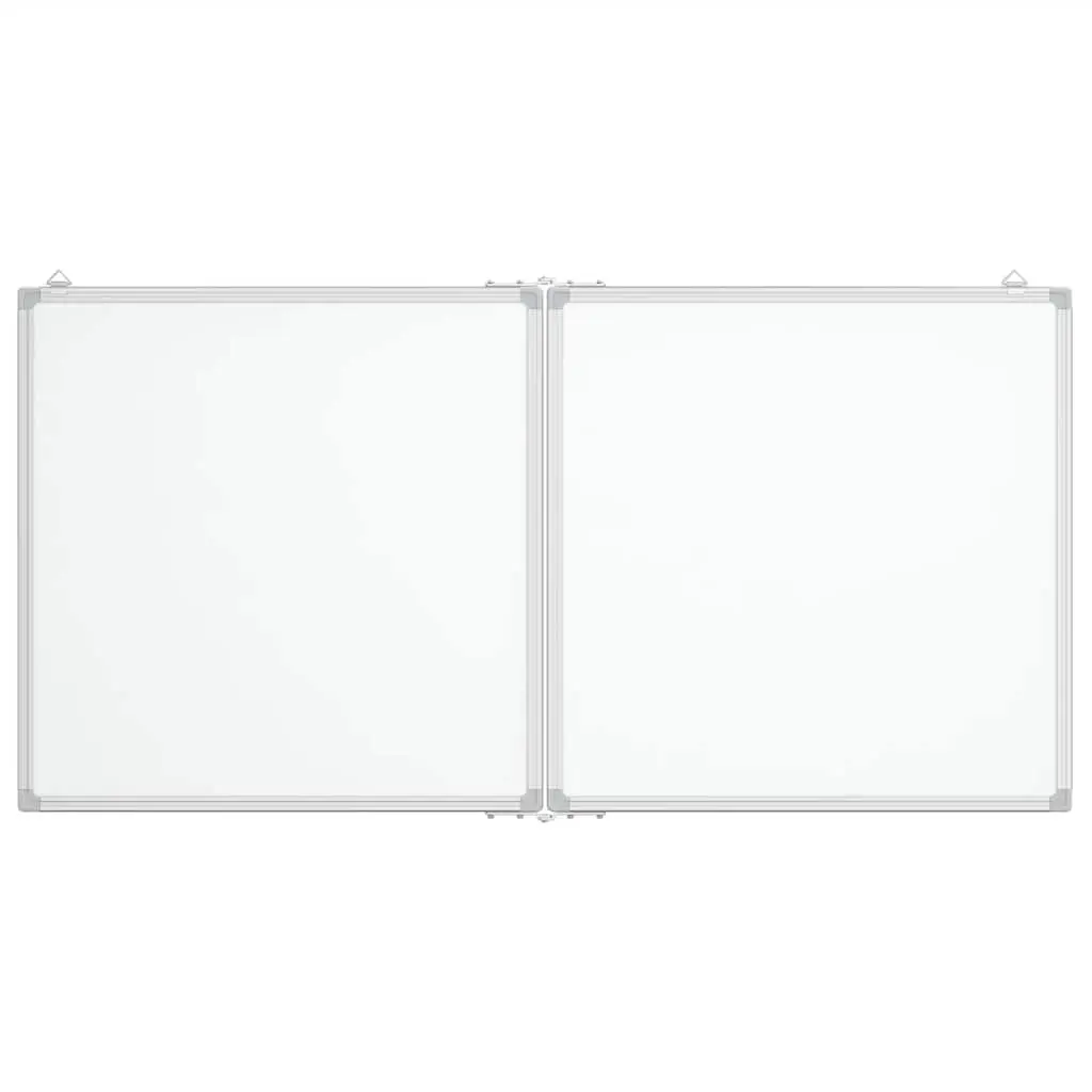Magnetic Whiteboard Foldable Two Panel Display Board Smooth Lacquer Coated Surface Aluminium Frame