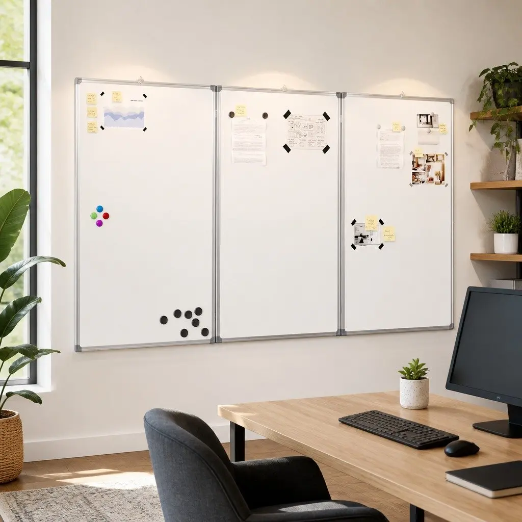 Magnetic Foldable Whiteboard Presentation Board 120x80cm White