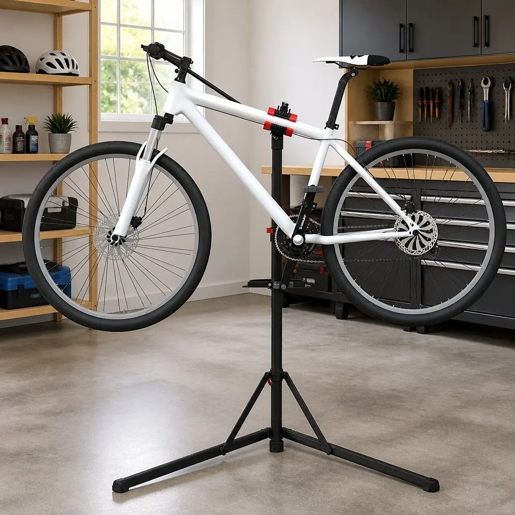 Bike Repair Stand Foldable Adjustable Height 92-152cm Cycling Maintenance Red