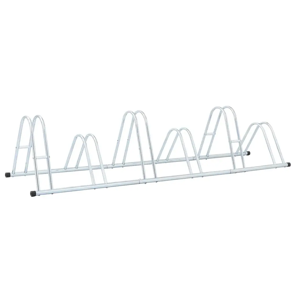 Bicycle Stand Freestanding Storage Rack Space Saving Galvanised Steel Silver