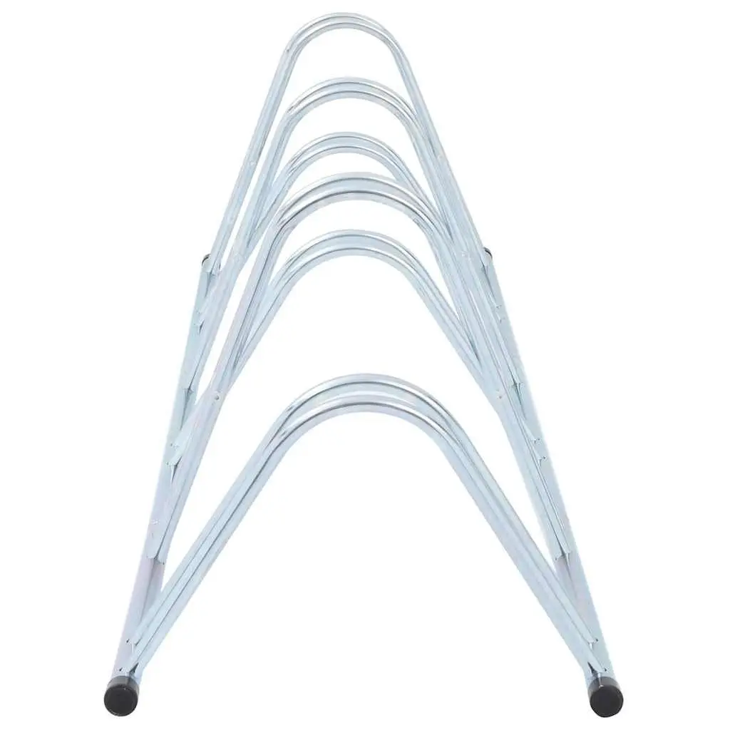 Bicycle Stand Freestanding Storage Rack Space Saving Galvanised Steel Silver