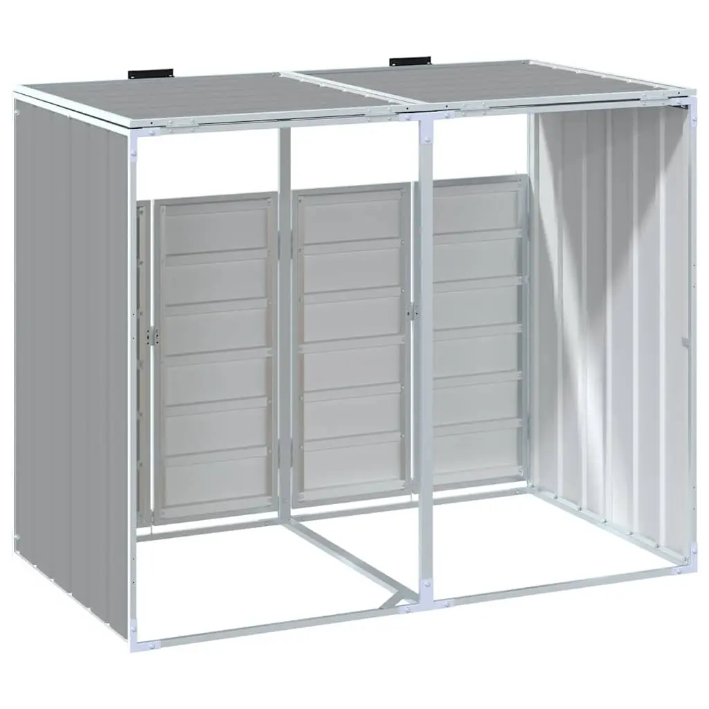 Wheelie Bin Storage Double Bins Grey Garden Waste Container Enclosure Steel