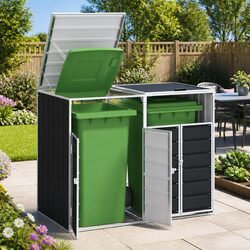 Wheelie Bin Storage Double Bins Anthracite Garden Waste Container Enclosure