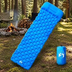 Inflatable Camping Mattress with Pillow Single Person Sleeping Pad Portable