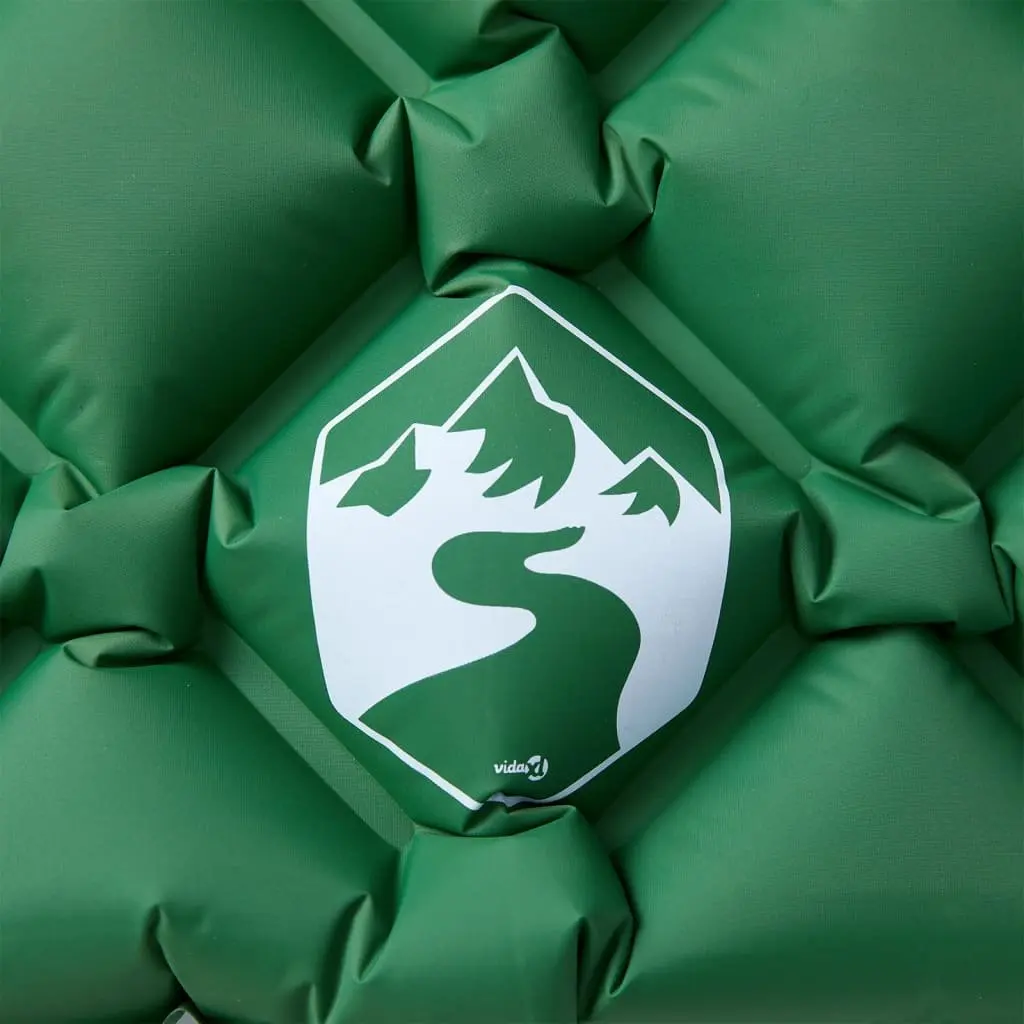 Inflating Camping Mattress with Integrated Pillow 1-Person 6 cm Thickness Green Outdoor
