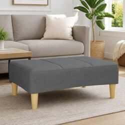 Footstool Dark Grey 77x55x31 cm Fabric Foot Rest Living Room Furniture