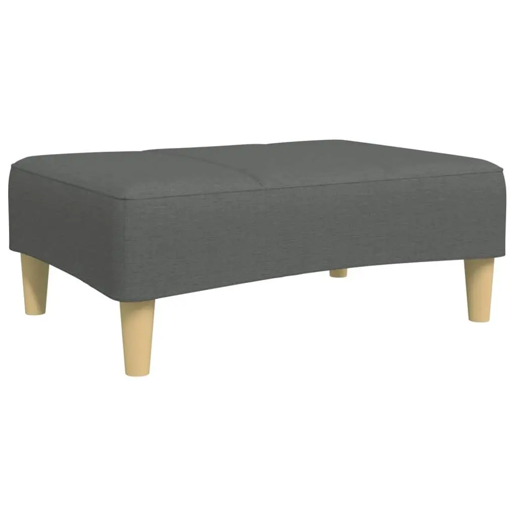 Footstool Soft Fabric Dark Grey 77x55x31 cm Plywood Frame Living Room Furniture