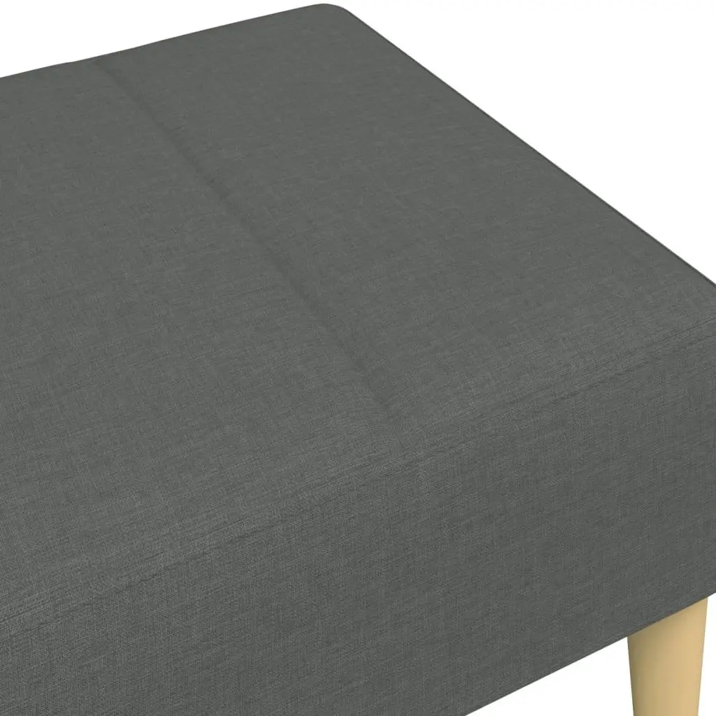 Footstool Soft Fabric Dark Grey 77x55x31 cm Plywood Frame Living Room Furniture