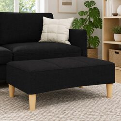 Black Fabric Footstool Ottoman Foot Rest Sofa Recliner Lounge Living Room