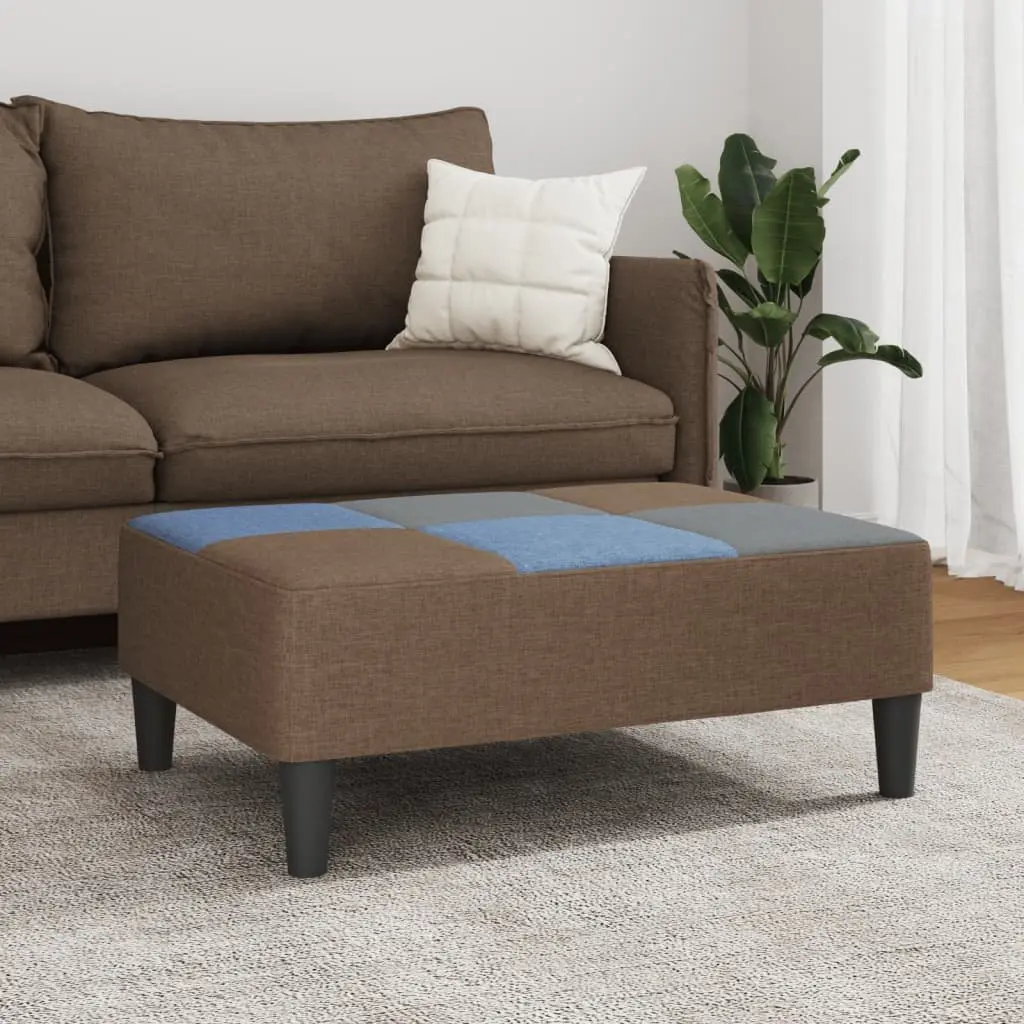 Ottoman Multicolour Patchwork Fabric Footstool 77 x 55 x 31 cm