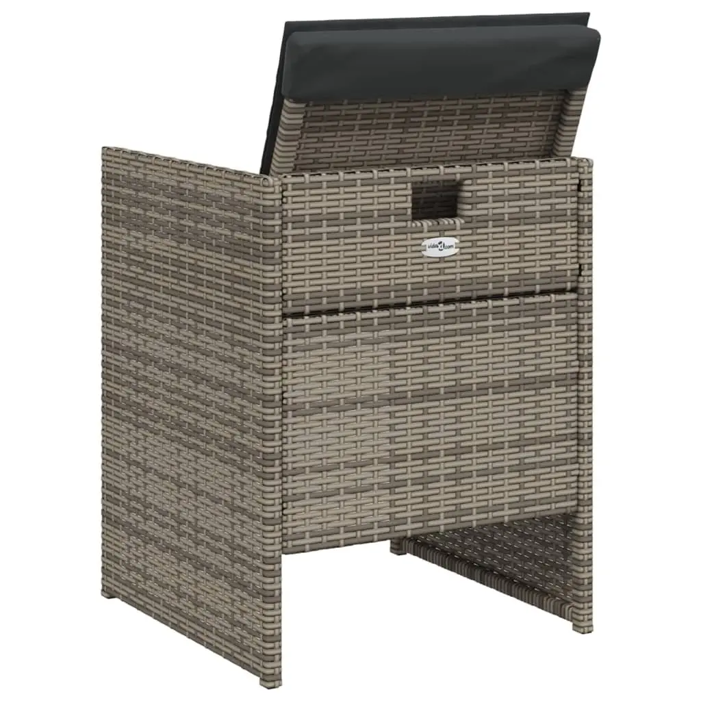 Outdoor Chairs 4pcs Garden Seating with Cushions Grey Poly Rattan Patio