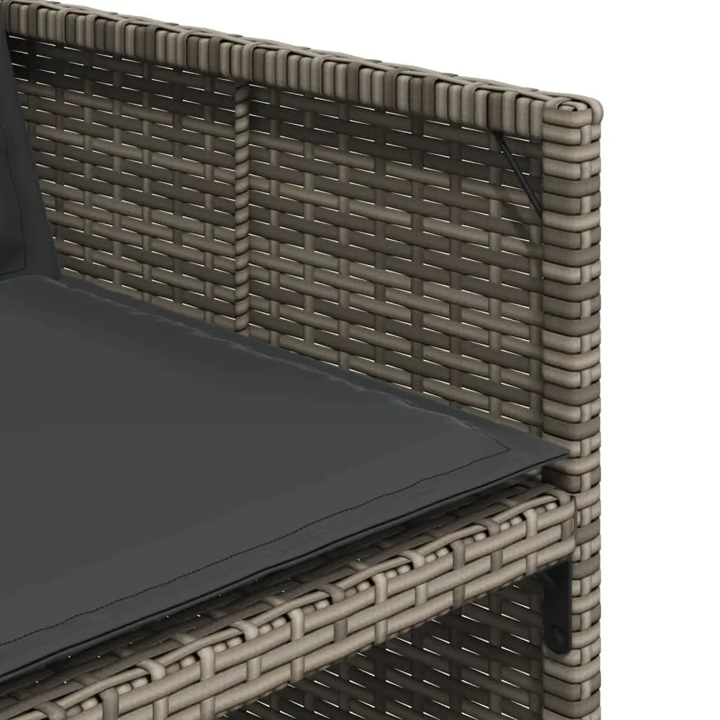 Outdoor Chairs 4pcs Garden Seating with Cushions Grey Poly Rattan Patio