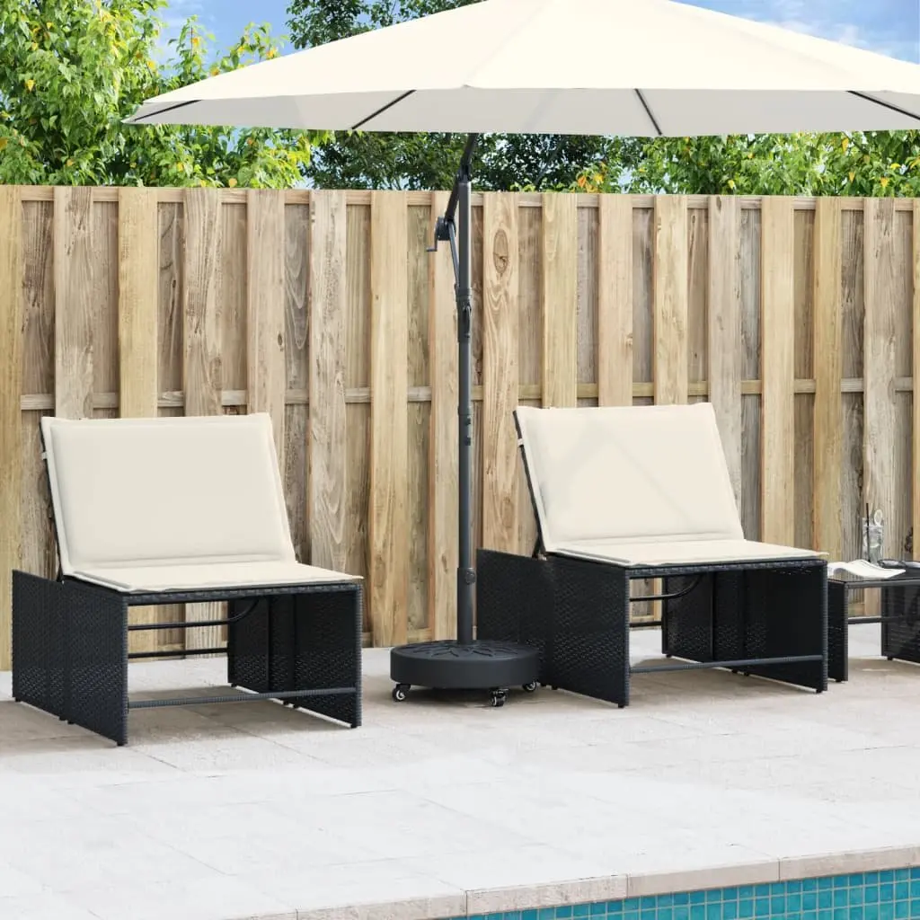Parasol Base with Lockable Wheels Concrete-filled Black for 38mm 48mm Poles Outdoor Umbrella